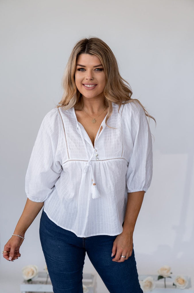 LINDSEE TOP - WHITE